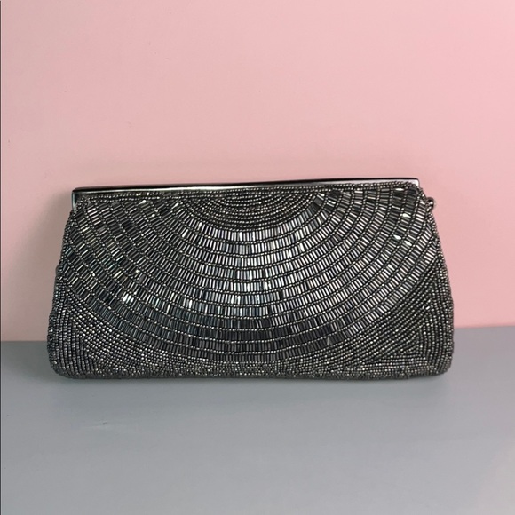 Moyna Silver Clutch Bag/Purse